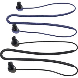 kwmobile 2x oordopjes koord - Compatibel met Samsung Galaxy Buds Pro - Voor draadloze oordoppen tegen verlies - In zwart/blauw
