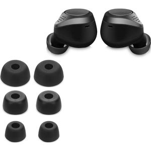 kwmobile 6x cover voor in-ear oortjes geschikt voor Jabra Elite 75t /65t / Active - Vervangende oordopjes van siliconen in zwart - 3 maten