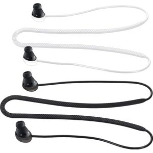 kwmobile 2x oordopjes koord - geschikt voor Samsung Galaxy Buds Pro - Voor draadloze oordoppen tegen verlies - In zwart / wit