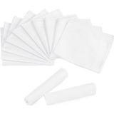 JEMIDI - Zakdoeken - Combinatie van Wit en Grijs - 100% Katoen - Set van 12 - 28,5 x 28,5 cm