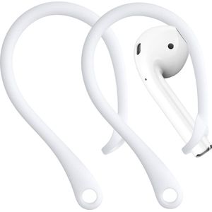 kwmobile 2x haakjes voor Apple Airpods 1 / 2 / 3 / Pro 1 / Pro 2 - Oorhaken voor draadloze oordopjes - Houders voor earbuds in wit