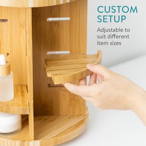 Navaris - Bamboe Make-up Organizer - Draaibaar - 25 cm - Hout