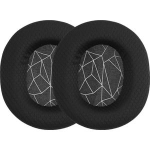 kwmobile - Earpads - Zwart / Wit - Imitatieleer