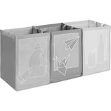 Navaris - Set van 3 - Recyclingtassen - Geen Kleur - Stevig Polypropyleen - Voor Afvalscheiding Glas, Kunststof, Papier