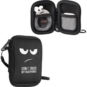 kwmobile - Hoesje voor Draadloze Oordopjes - Don't Touch My Headphones - Neopreen