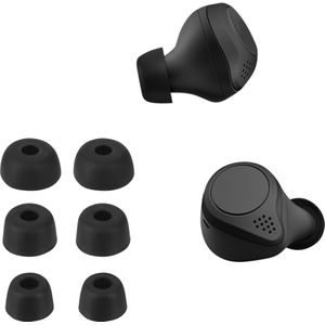 kwmobile 6x cover voor in-ear oortjes geschikt voor Jabra Elite 7 Pro / Elite 7 Active - Vervangende oordopjes van siliconen in zwart - 3 maten