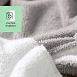 HOMELEVEL - Badjas - Grijs/Wit - Dubbelzijdig - Met Capuchon en Zakken