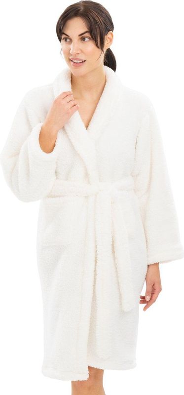 HOMELEVEL - Fleece Badjas - Crème - Damesbadjas van Zachte Sherpa Fleece