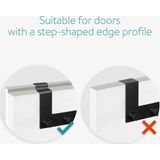 Navaris kapstok deurhanger 6 haken - Kledinghanger of handdoekhaken voor aan de deur - Voor opdekdeuren - Zwart