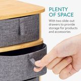 Navaris - 3-laagse Opberglade - Bamboe - Voor Make-up - Met 3 Lades