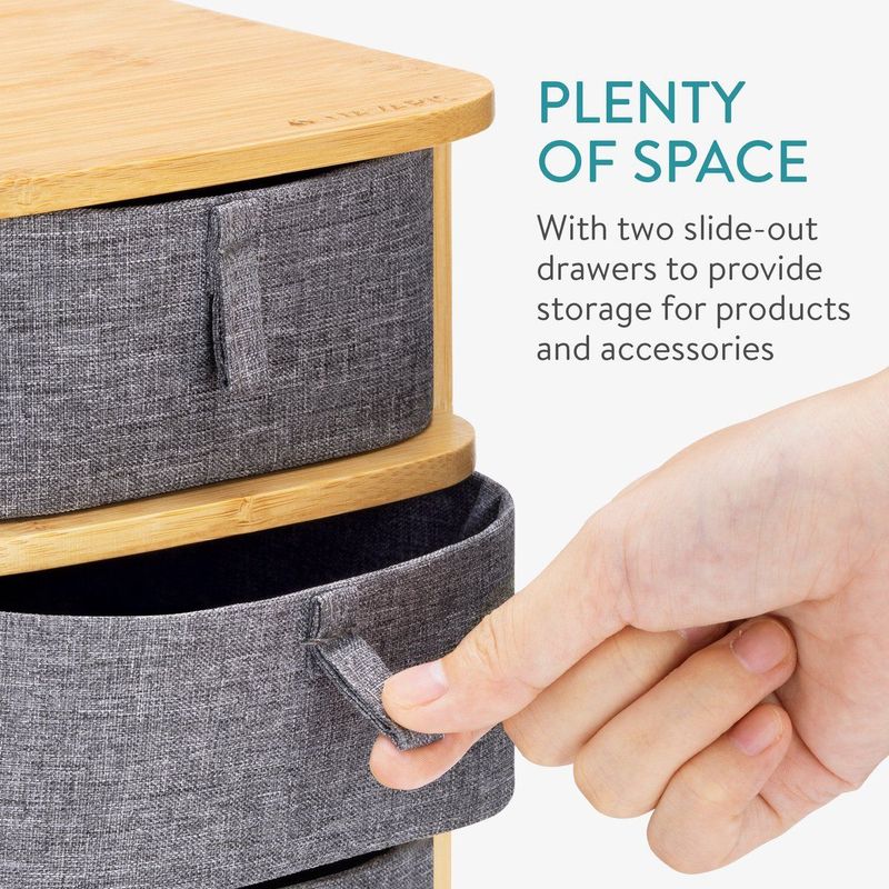 Navaris - 3-laagse Opberglade - Bamboe - Voor Make-up - Met 3 Lades