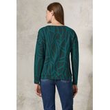 Cecil - B322476 - T-shirt - Petrol Groen - Lange Mouwen - Knopendetail