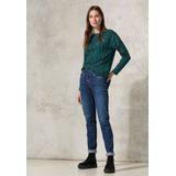 Cecil - B322476 - T-shirt - Petrol Groen - Lange Mouwen - Knopendetail