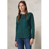 Cecil - B322476 - T-shirt - Petrol Groen - Lange Mouwen - Knopendetail