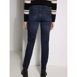 Jeans - Mid Blue Used Wash - Hoog Taille - Smalle Pijpbelijning - Riemlussen