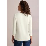 Cecil - B322607 - T-shirt - Vanilla Wit - 3/4 Mouwen - Ronde Hals