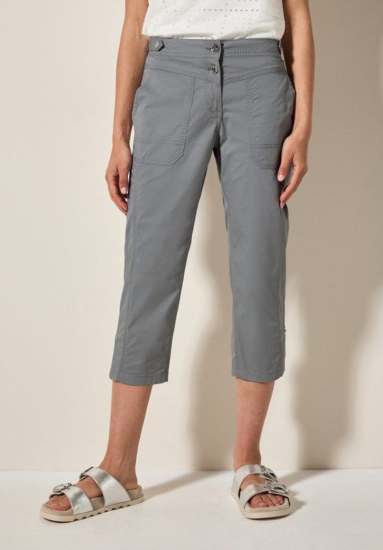 Capri Broek - Obelisk Grey - Knoopdetails - Steekzakken