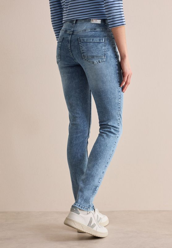Pantalon - Denim Bleu Clair - Mélange de Coton - Taille Haute