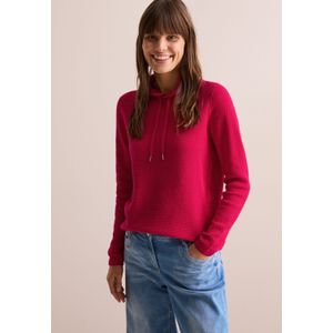 Gebreide Trui - Granita Red - Met Structuur - Ruime Colkraag