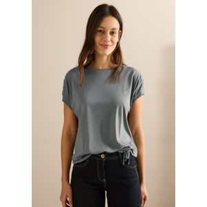 Cecil Dames T-shirt met rimpels in Grijs, Gr: XXL