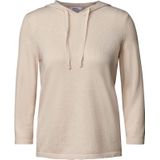 Cecil - Gebreide Trui - Pearl Beige - Met Capuchon - Rijgkoord