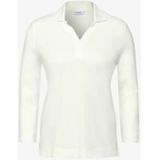 Cecil Piquée poloshirt voor dames, Vanilla White, M