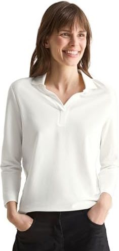 Cecil Piquée poloshirt voor dames, Vanilla White, M