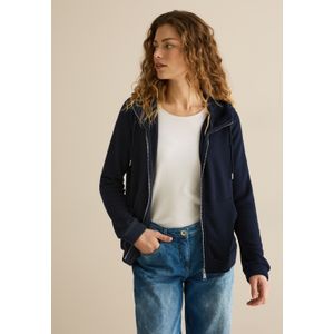 Cecil Dames Sweatjack met textuur in Blauw, Gr: L
