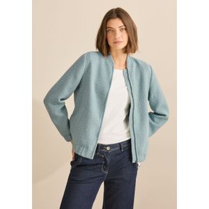 Cecil - Bouclé Blouson - Groen - Materiaal: Bouclé - Met Opstaande Kraag