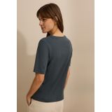 Cecil - T-shirt - Slate Khaki - Fijne Ribstructuur