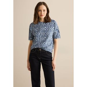 Cecil B322928 T-shirt met knopen voor dames, Vanilla Wit, M