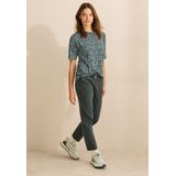 T-shirt - Korte Mouwen - Ronde Hals - Katoenmix - Minimaal Print