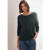 Fijn Gebreide Trui - Ronde Hals - 3/4 Mouw - Zijdelingse Splitten - Katoenmix