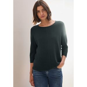 Fijn Gebreide Trui - Ronde Hals - 3/4 Mouw - Zijdelingse Splitten - Katoenmix