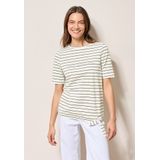 CECIL Gestreept shirt met tekst, Vanilla White, L