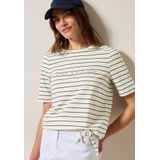 CECIL Gestreept shirt met tekst, Vanilla White, L