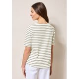 CECIL Gestreept shirt met tekst, Vanilla White, L