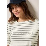 CECIL Gestreept shirt met tekst, Vanilla White, L