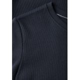 Cecil - T-shirt - Universal Blue - Fijne Ribstructuur