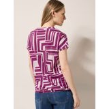 CECIL - Shirt - Grafisch Patroon - Katoen-Modaalmix - Bateauhals