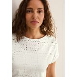 Cecil - Dames Shirt - Wit - Geperforeerd Patroon