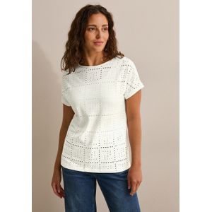 Cecil - Dames Shirt - Wit - Geperforeerd Patroon