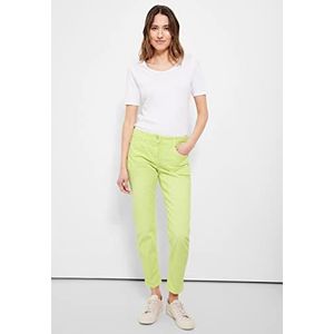 Cecil Tapered Jeansbroek voor dames, Neon Limelight Yellow, 33W x 30L