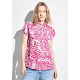 CECIL - Blouse - Bladerprint - Linnen - Klassieke Kraag