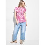 CECIL - Blouse - Bladerprint - Linnen - Klassieke Kraag