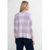 Cecil - Ruiten Vest - Paars - Fijngebreid