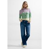 Cecil Dames Shirt met blokstrepen in Groen|Paars, Gr: L