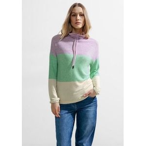 Cecil Dames Shirt met blokstrepen in Groen|Paars, Gr: L