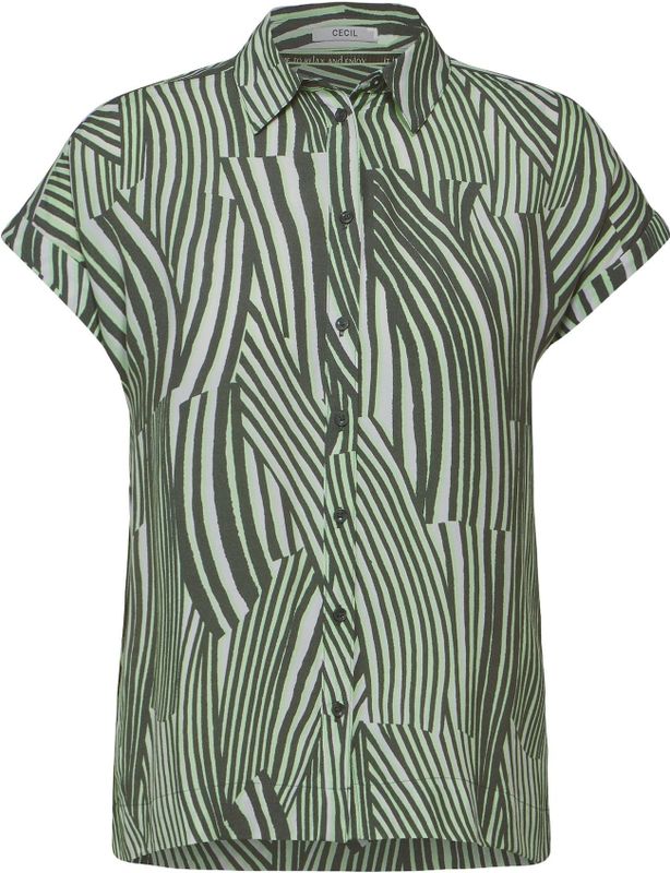 CECIL - Gestreepte Blouse - Korte Mouwen - Viscose - Casual en Chique