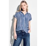 CECIL Printed Shirt Collar Blouse Dames Blouse - soft light blue - Maat L